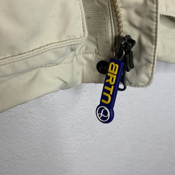 Burton Snowboarding jacket Biolite fleece lined zip pockets tan grey - Picture 4 of 9